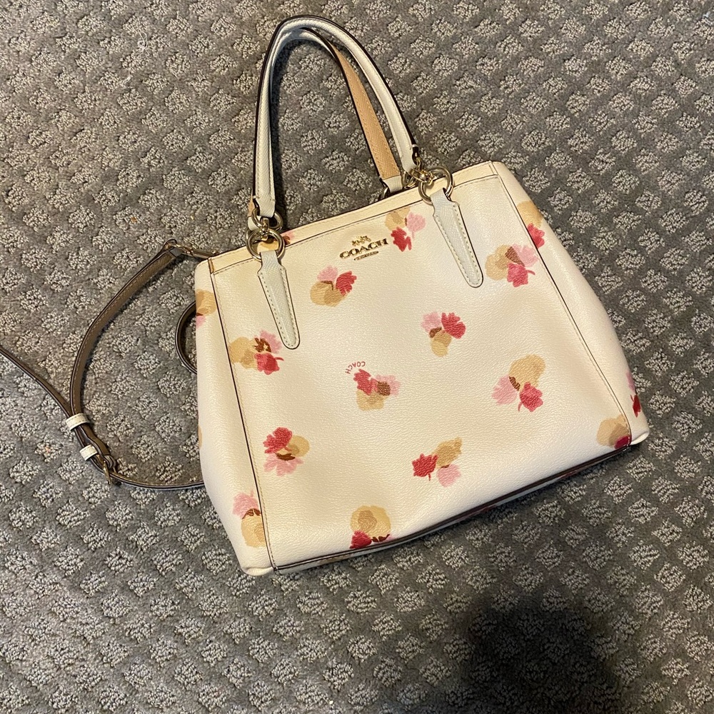 Coach Leather Floral Crossbody/ Satchel purse